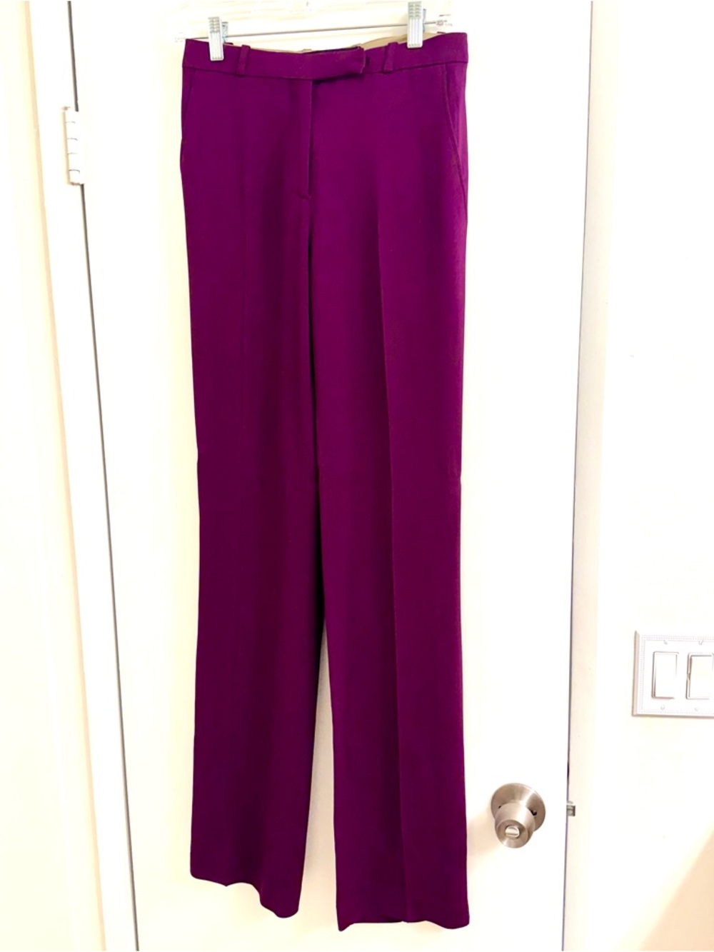 Etro Purple Tailored Trousers Made in Italy High Rise - Picture 3 of 8